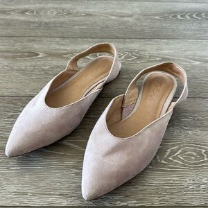 Madewell The Ava Slingback Flat in Suede dusty pink 6.5